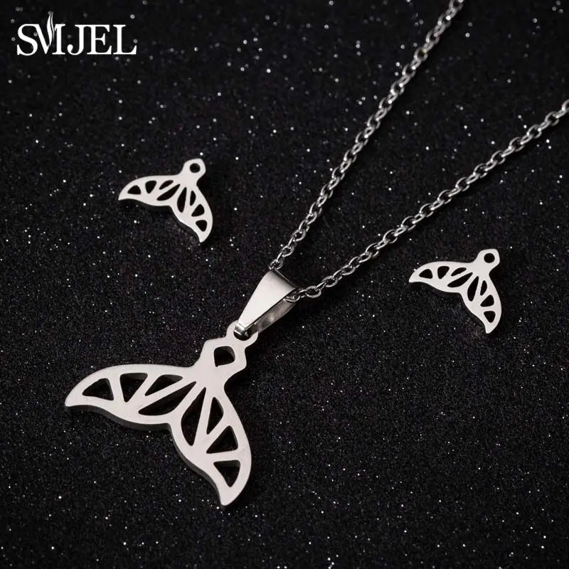 Stainless Steel, Paw Necklace Earrings for Women, Fashion By, SMJEL
