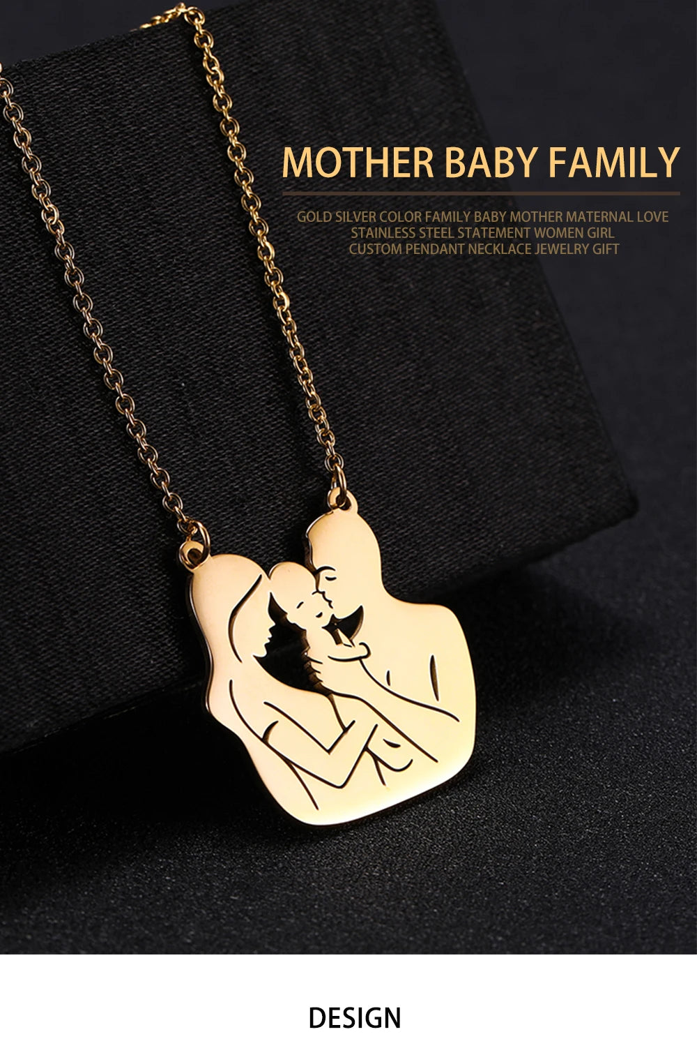 Mother's Day, Baby Child, Stainless Steel Pendant Gift, From FISHHOOK