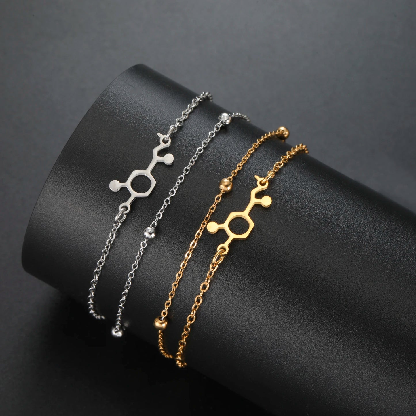 Chemical Molecule Charm Bracelet , by Skyrim