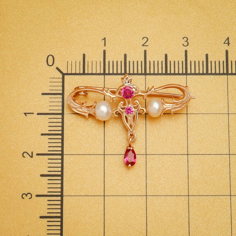 HANRESHE, Woman's Luxury Medical Womb, Inlaid Crystal Pearl Lapel Pin Gift For Gynecologic Professional