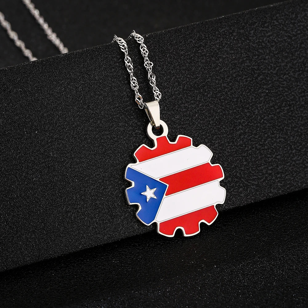 Wear Puerto to celebrate The Big Game 2026 and Bad Bunny in style — show your Puerto Rican pride with this beautiful flag necklace. Lightweight, durable, and polished for that beautiful shine, it’s the perfect game day souvenir, by SONYA