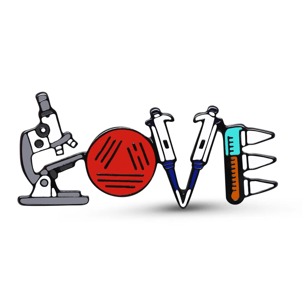 Lab Lover Enamel Microscope Brooch, by DCARZZ, a Perfect gift for Biologists and other Scientists