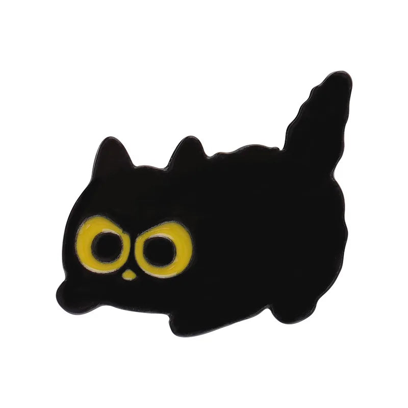 Cute Tiny Black Cat Enamel Pin Brooch