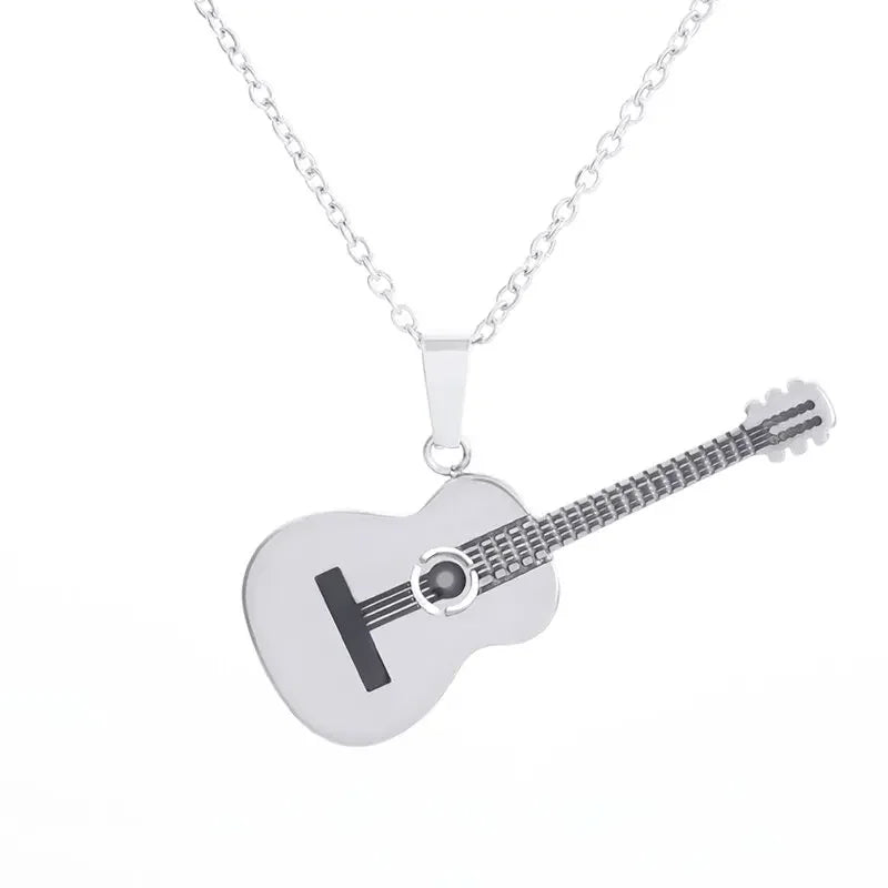 Stainless Steel, Electric Guitar Pick Necklace for Men and Women…Jewelry For Music Lovers