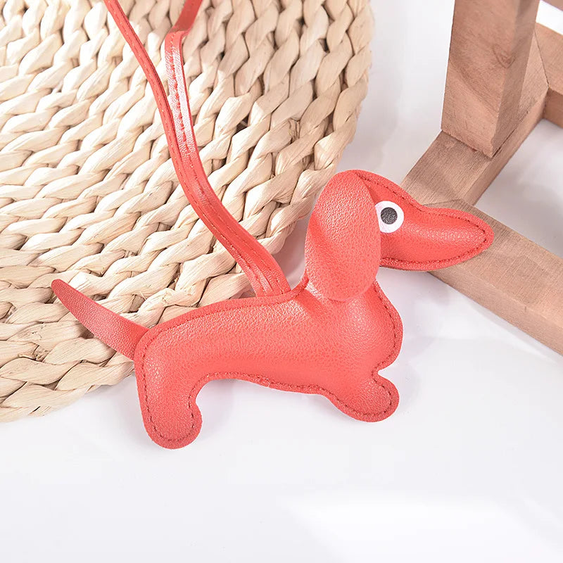 Dachshund Dog Leather Keychain