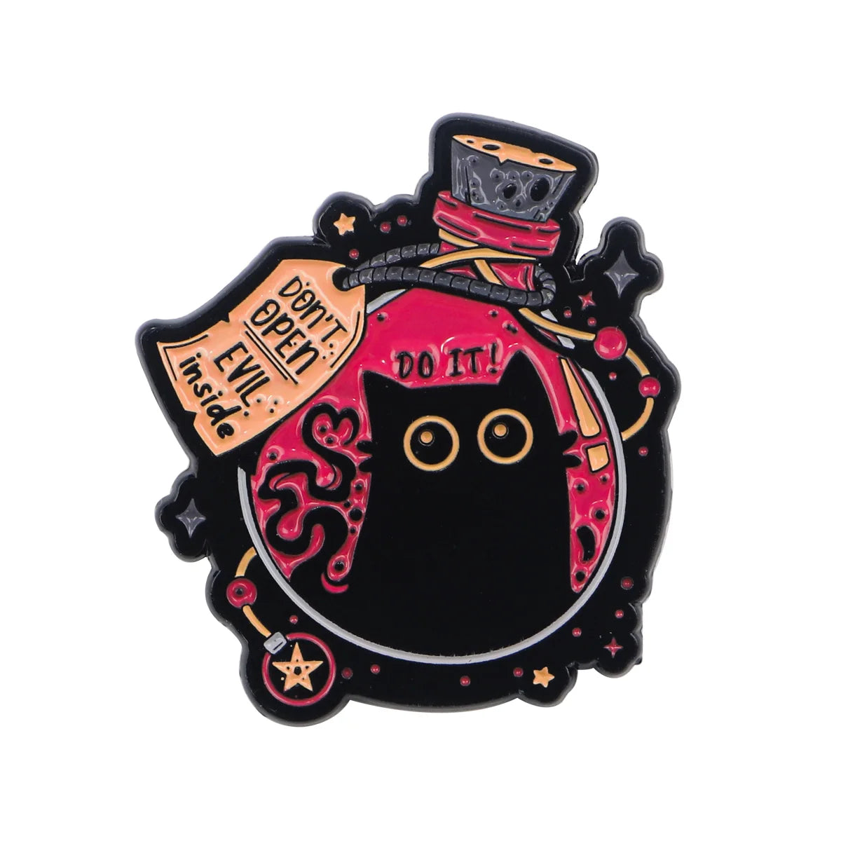 Cute Tiny Black Cat Enamel Pin Brooch