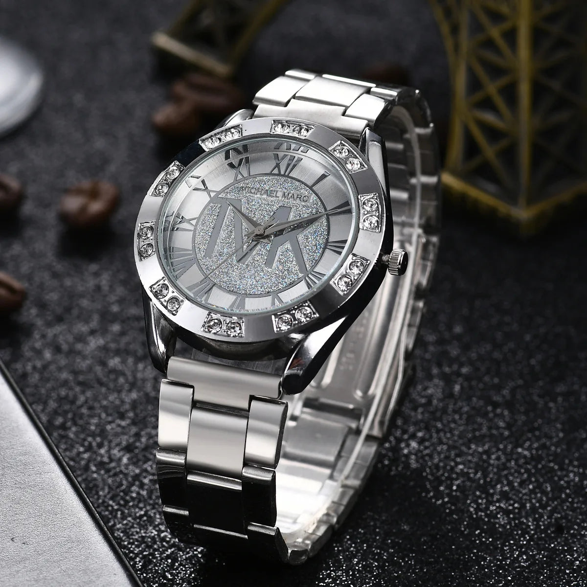 Fashion, Luxury, Men's, Imitation Diamond Bracelet, Water Resistant, Roman Digital Watch…Buy It For Yourself Or For A Friend