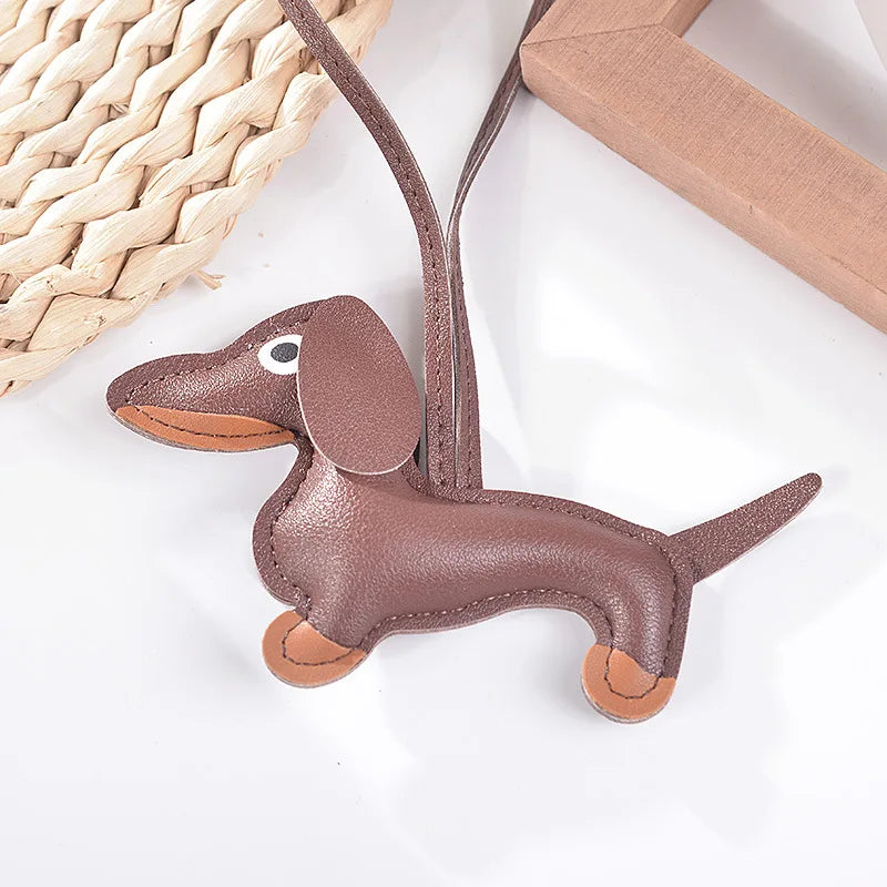 Dachshund Dog Leather Keychain
