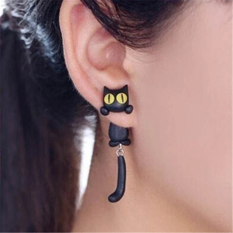 New Fashion Handmade Cartoon 3D Clay Animal Earrings