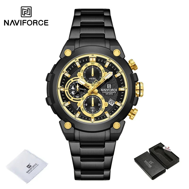 Fashion, Sports, Chronograph, Waterproof, Calendar Display, Military Quartz Male Watch, By NAVIFORCE