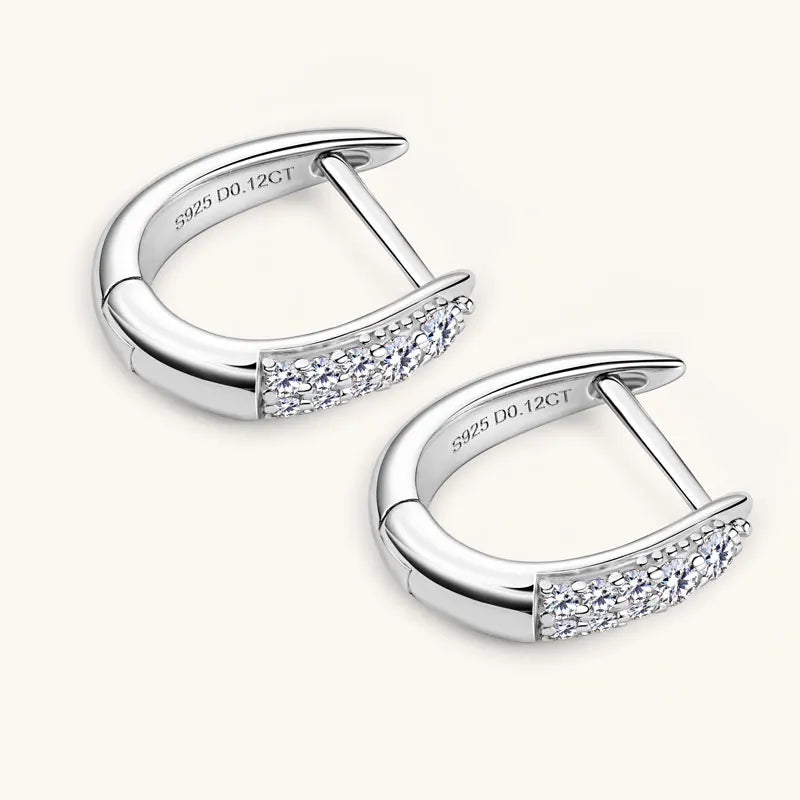 RAPRGOLD, GRA Certified Round Moissanite Hoop Earrings for Women. S9.25 Sterling Silver Earrings… Fine Jewelry Gift