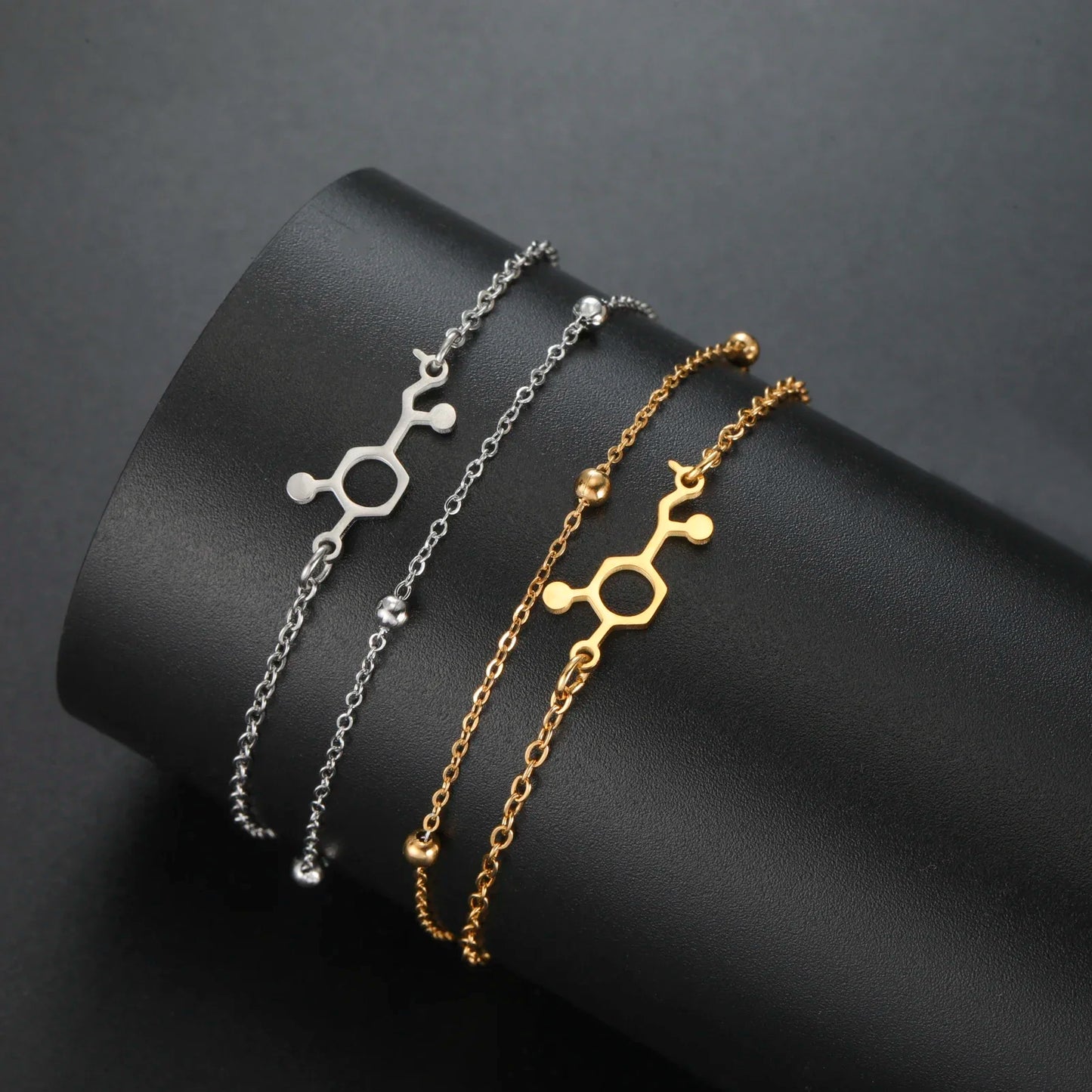 Chemical Molecule Charm Bracelet , by Skyrim