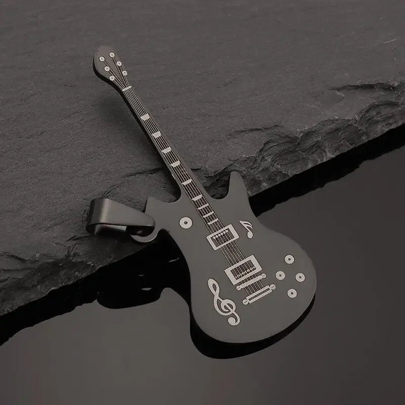 Stainless Steel, Electric Guitar Pick Necklace for Men and Women…Jewelry For Music Lovers