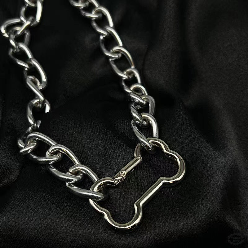Punk Fashion, Korean Hollowed-Out Dog Bone, Pendant Necklace