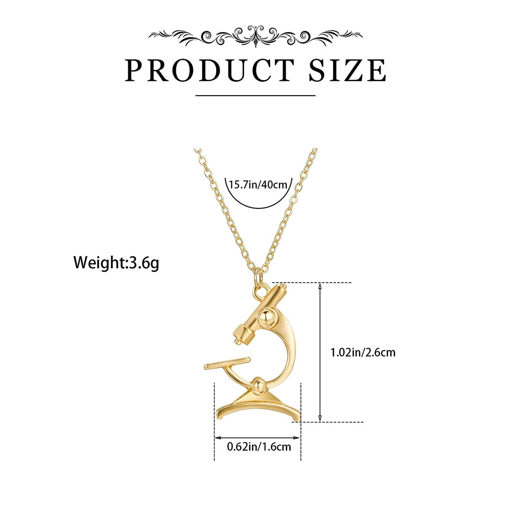 Classic Lab Microscope Pendant Necklace