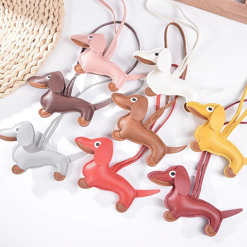 Dachshund Dog Leather Keychain