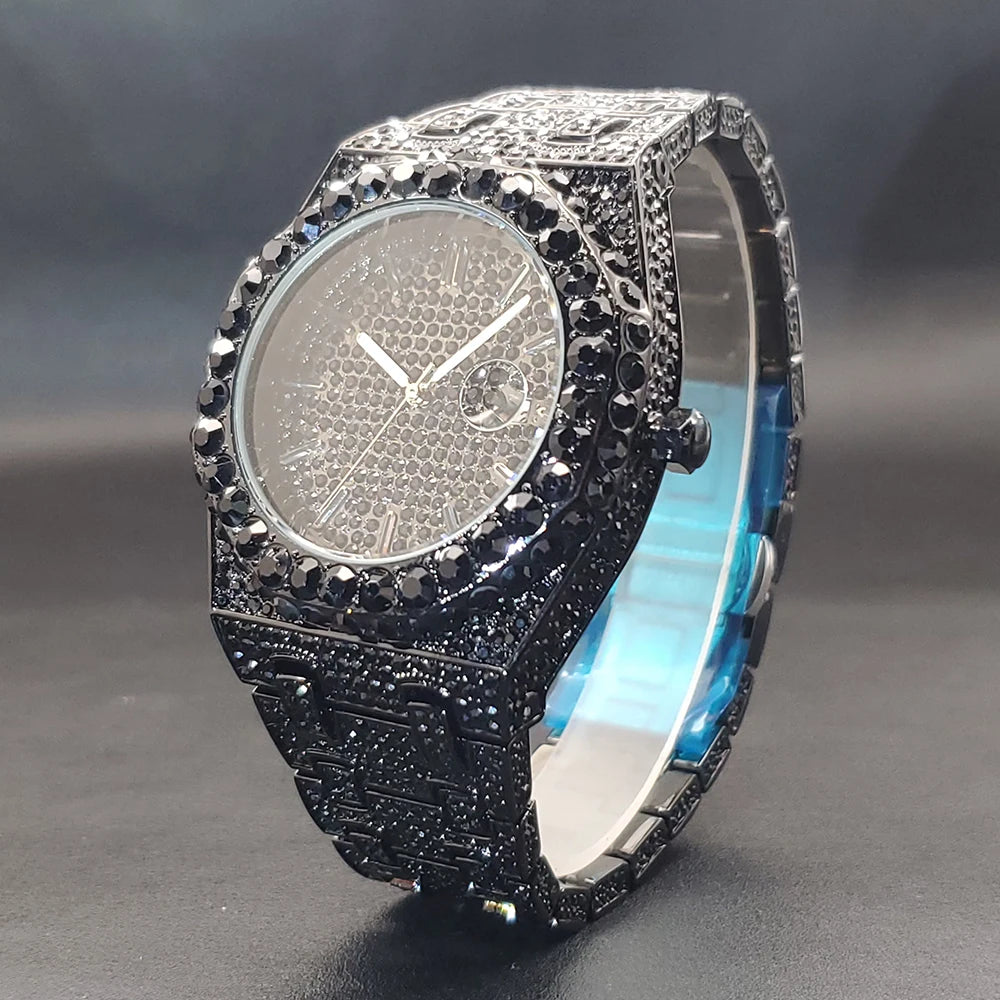 Octagonal Case Luxury Cubic Zirconia Men's Watch, By UNIGUET