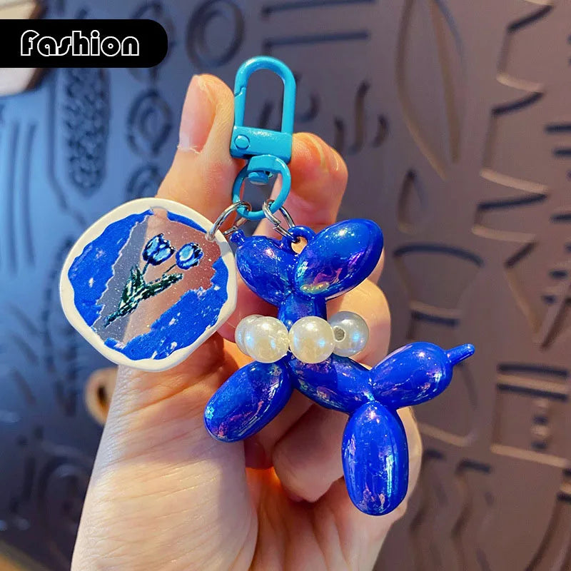 Cute, Acrylic Cartoon Balloon, Dog Keychains For Women