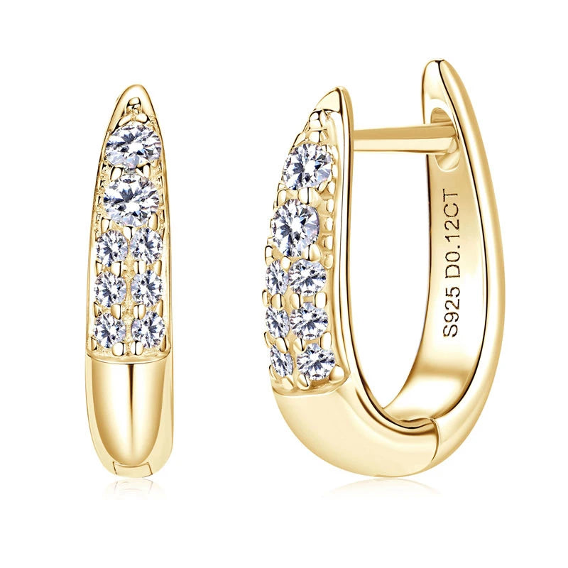 RAPRGOLD, GRA Certified Round Moissanite Hoop Earrings for Women. S9.25 Sterling Silver Earrings… Fine Jewelry Gift
