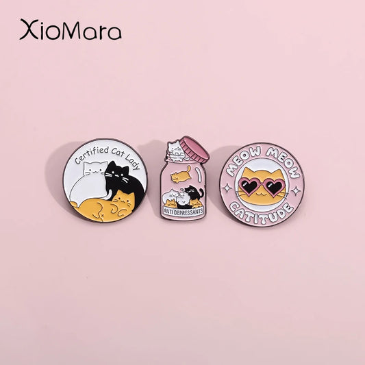 Certified Cat Lady Enamel Pins, Gifts For Cat Lovers