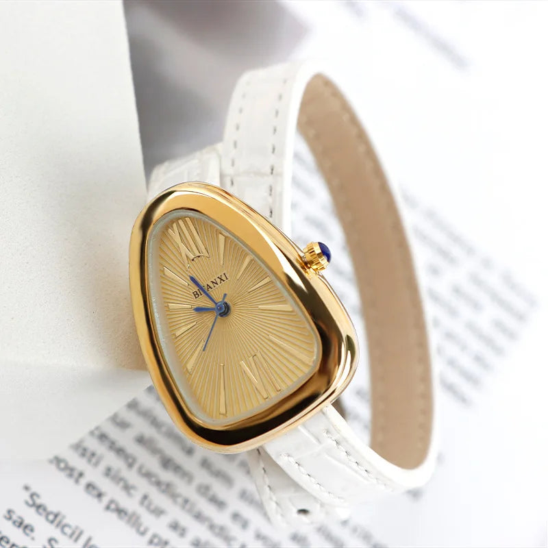 New!!! Top Fashion, Designer, Quartz Snake Shape Leather Strap Watch