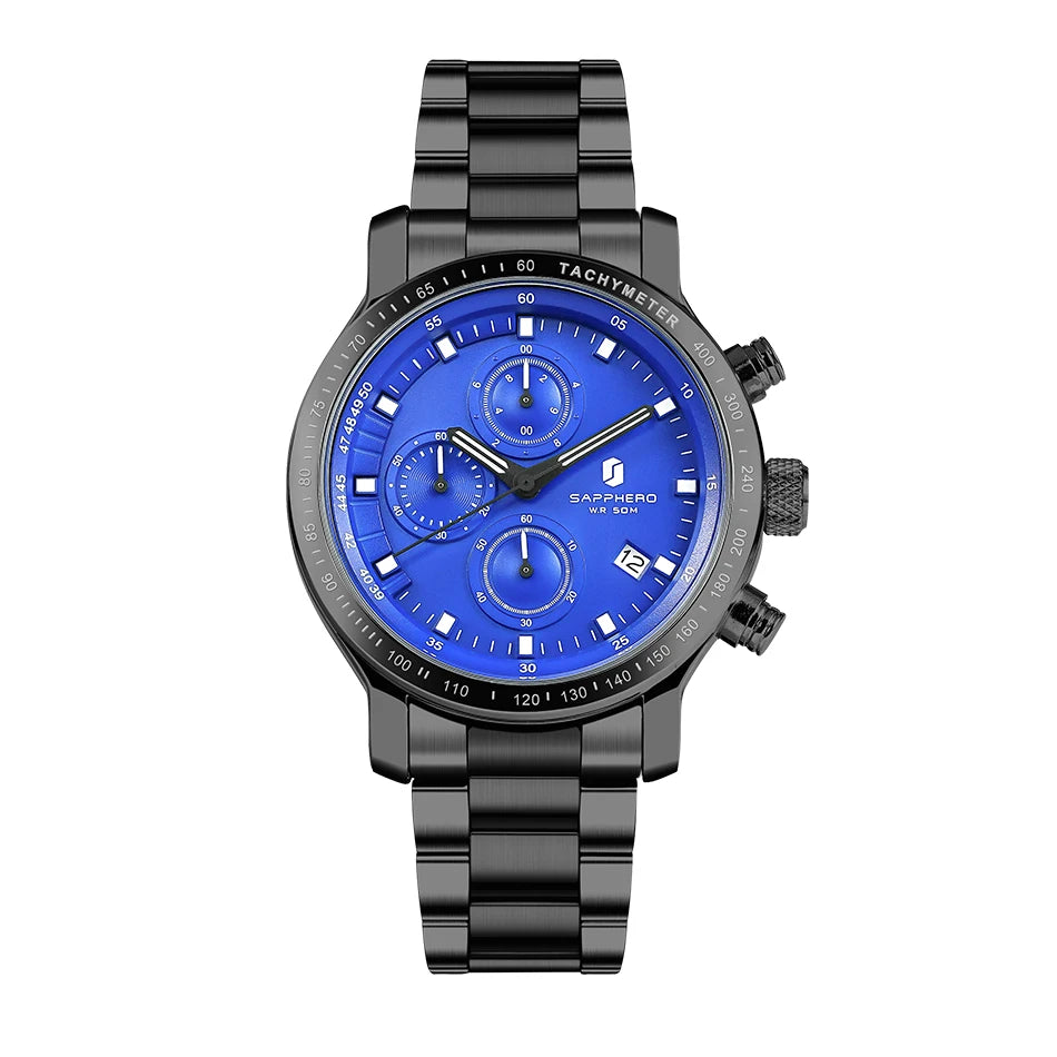 SAPPHERO, Luxury Brands, Gold Plated Stainless Steel, Men’s, Elegant, Waterproof, Quartz Watch…Perfect For That First Date