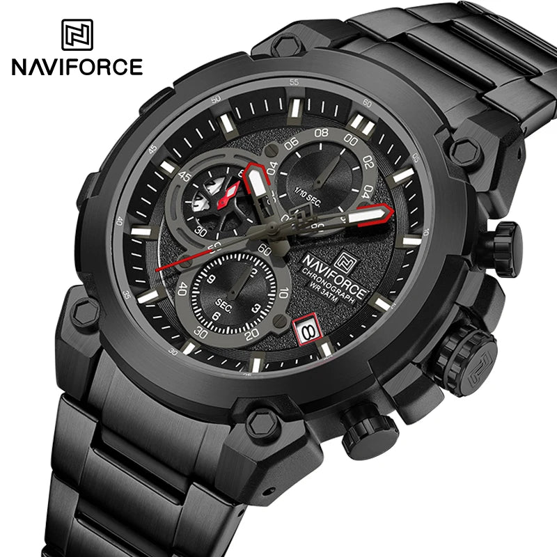 Fashion, Sports, Chronograph, Waterproof, Calendar Display, Military Quartz Male Watch, By NAVIFORCE