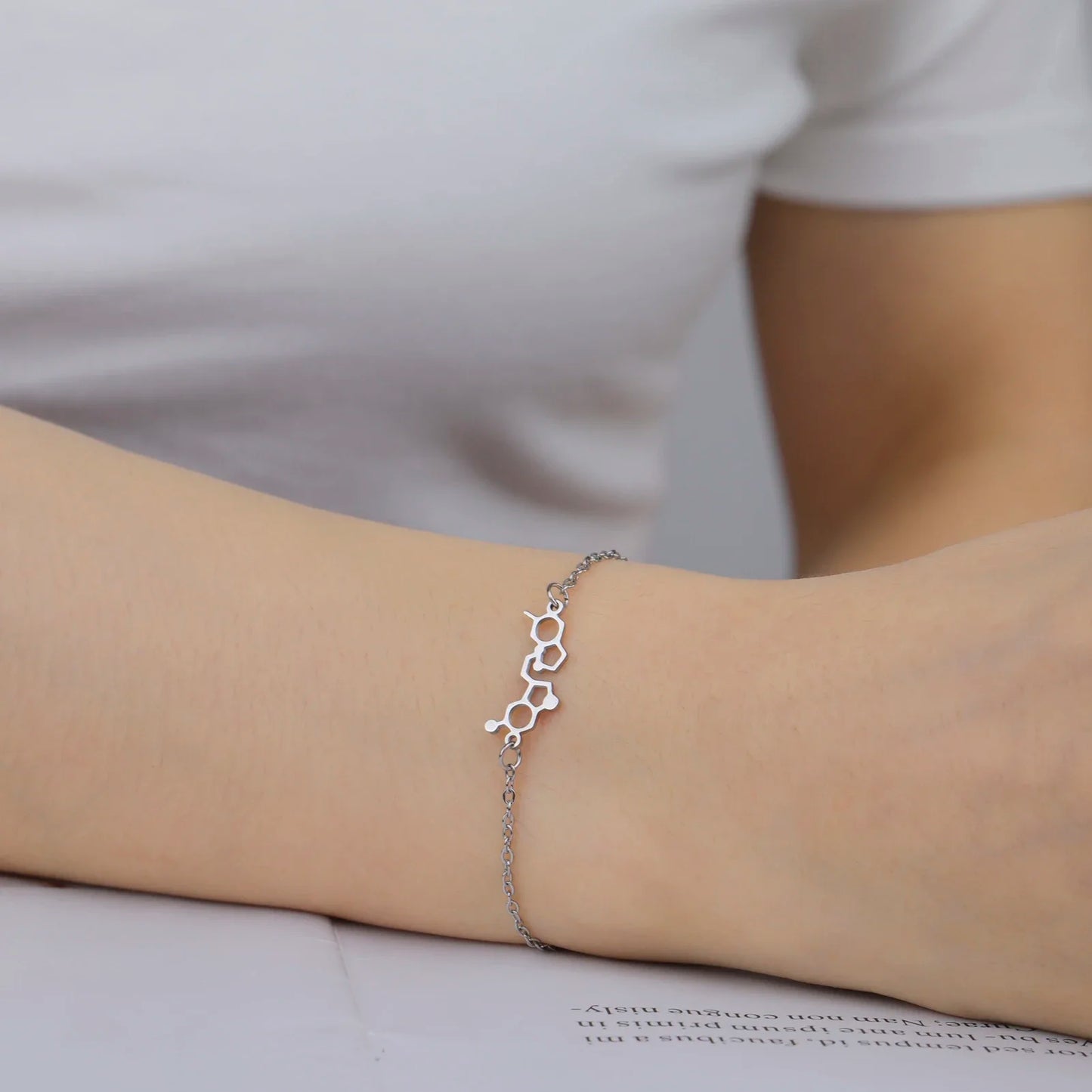 Chemical Molecule Charm Bracelet , by Skyrim