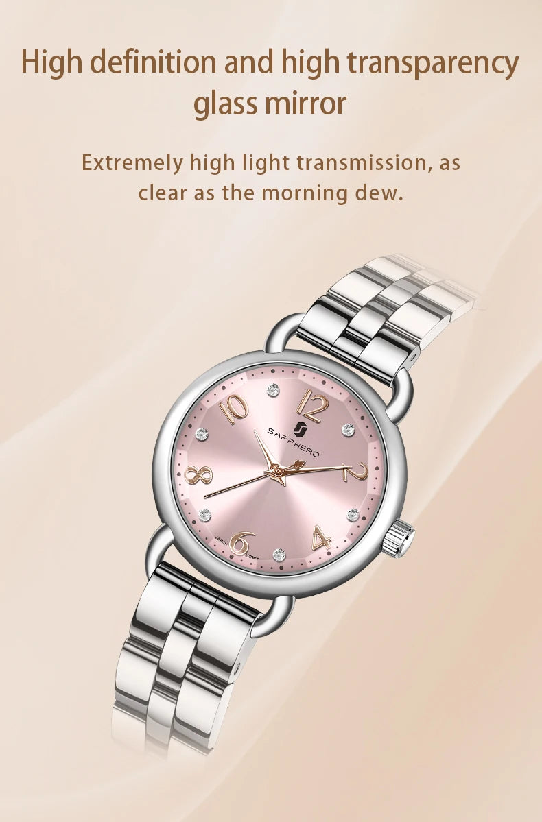 SAPPHERO’S, Women's Fashion, Versatile, Stainless Steel, Fashion versatile, Light luxury, Ultra-Thin Watch