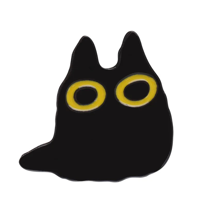 Cute Tiny Black Cat Enamel Pin Brooch