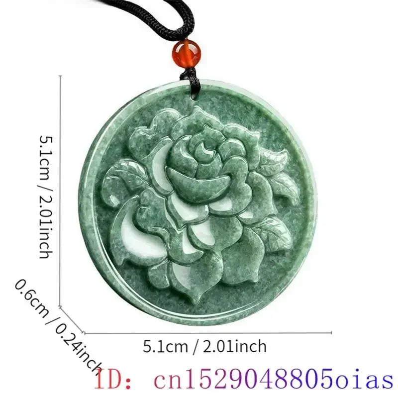 Green Burmese, Jade Amulet Necklace… Fine Jewelry Carved Gemstone, By MC