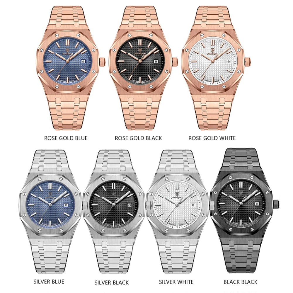NEW!!! Fine Steel, Original Quartz, Luminous Date, Waterproof, Fashionable Classic Wristwatch, By POEDAGAR
