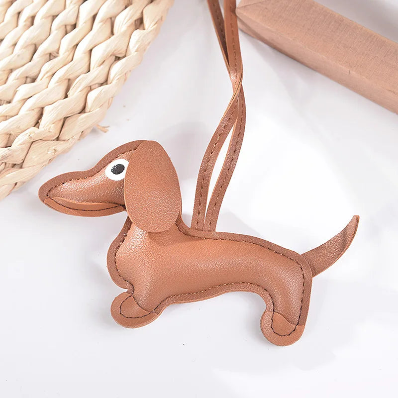 Dachshund Dog Leather Keychain