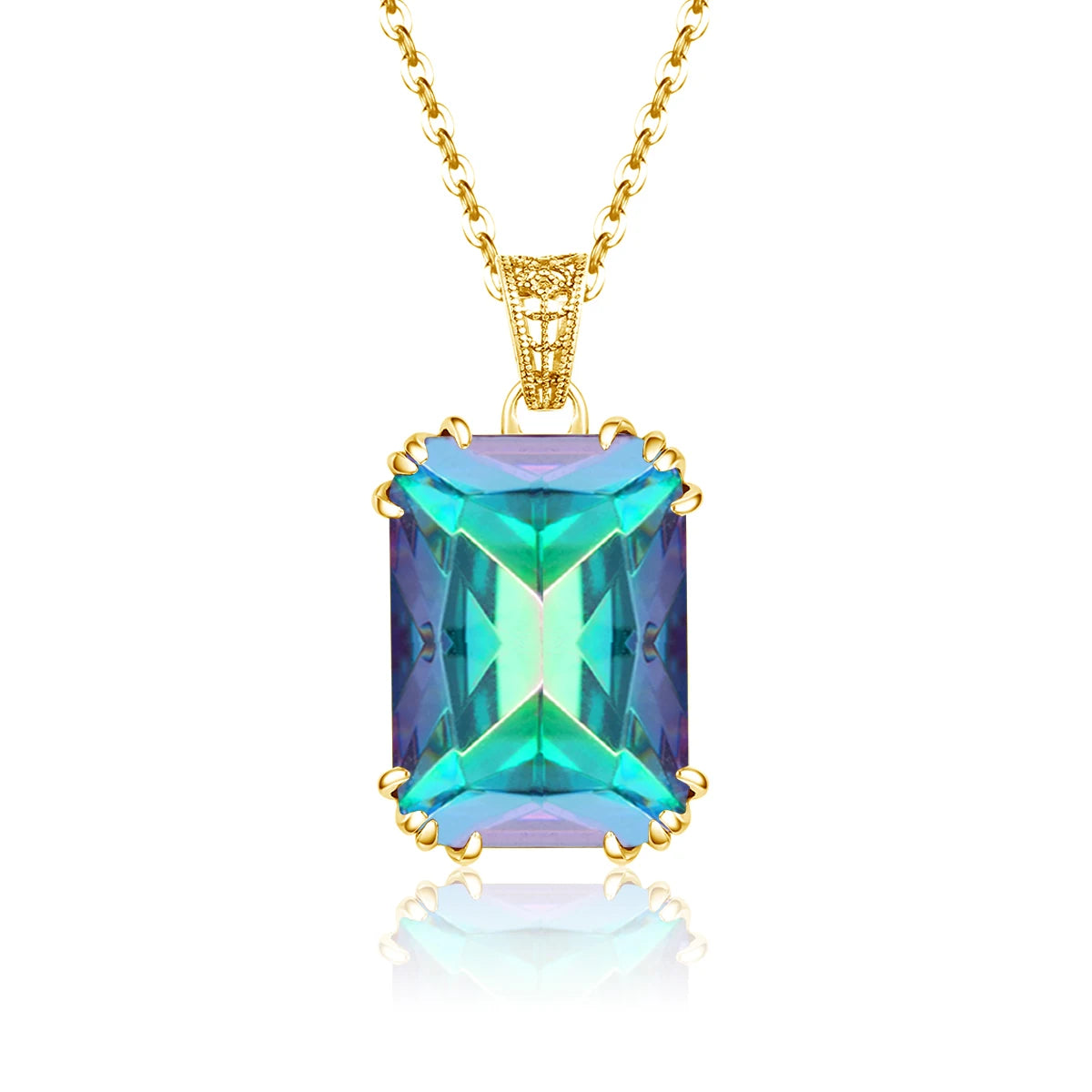 925 Silver, Blue Sapphire Necklace Pendant For Women...Certificate Included