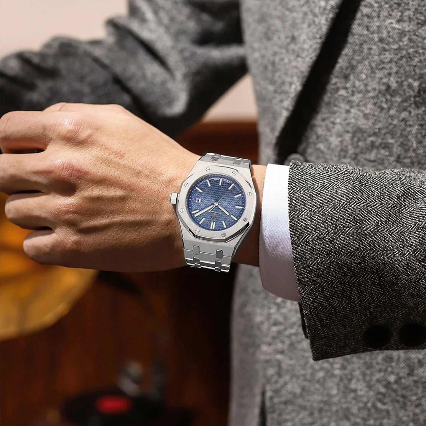 NEW!!! Fine Steel, Original Quartz, Luminous Date, Waterproof, Fashionable Classic Wristwatch, By POEDAGAR