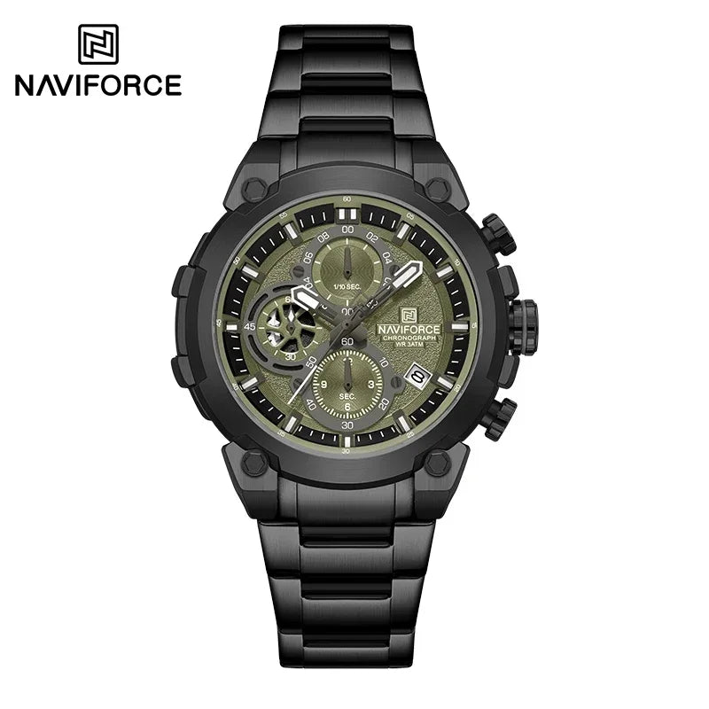 Fashion, Sports, Chronograph, Waterproof, Calendar Display, Military Quartz Male Watch, By NAVIFORCE