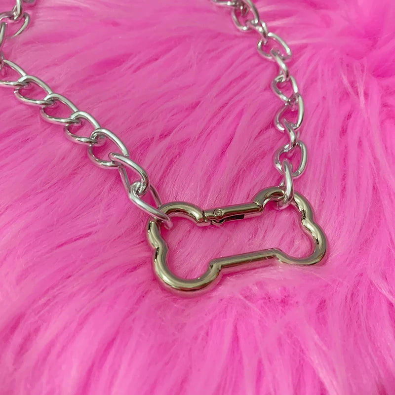 Punk Fashion, Korean Hollowed-Out Dog Bone, Pendant Necklace