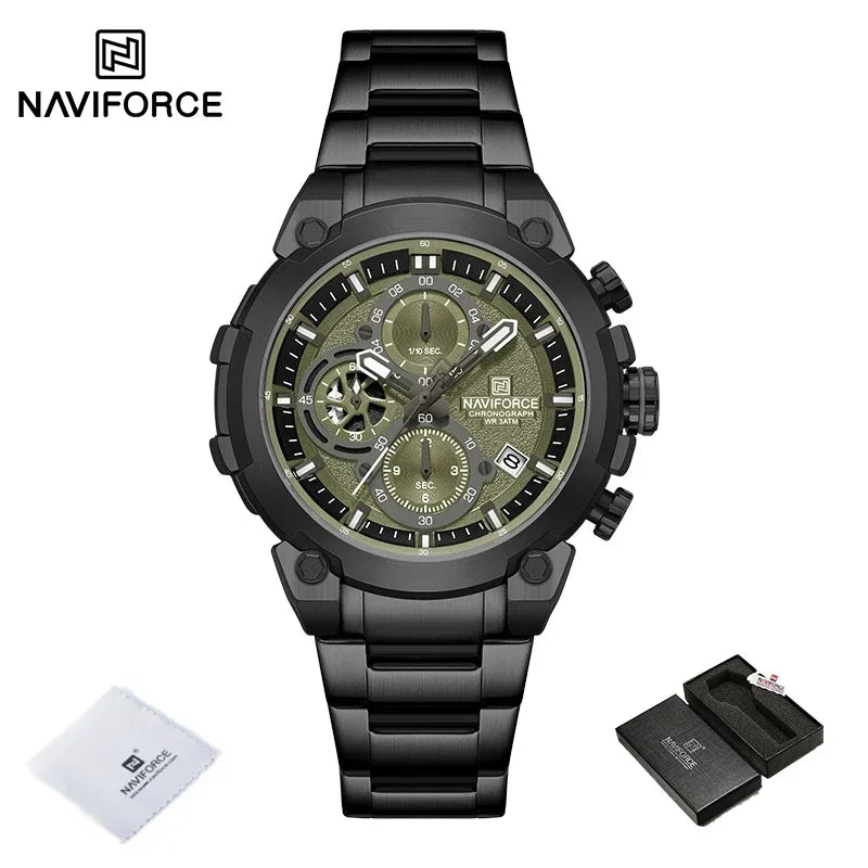 Fashion, Sports, Chronograph, Waterproof, Calendar Display, Military Quartz Male Watch, By NAVIFORCE