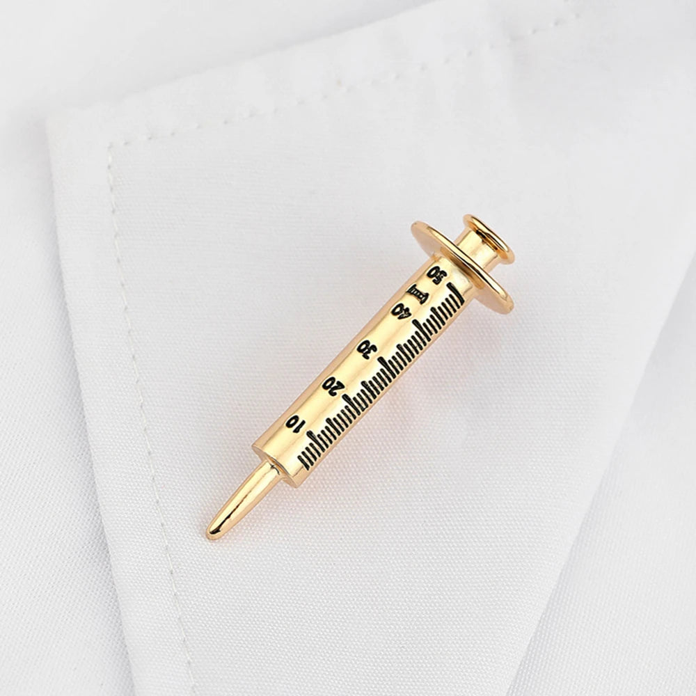 Classic, Medical Metal Brooch Syringe Pin By, CATUNI...Gift For Doctor, Nurse Or Graduate