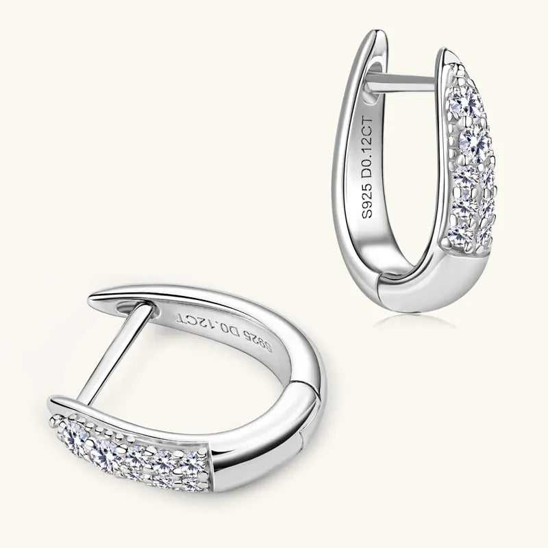 RAPRGOLD, GRA Certified Round Moissanite Hoop Earrings for Women. S9.25 Sterling Silver Earrings… Fine Jewelry Gift