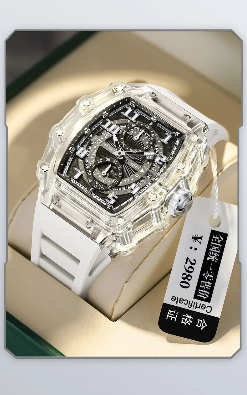 Unique, Blue, Fashion, Men's Waterproof, Outdoor, Sports, Military Watch For Men,