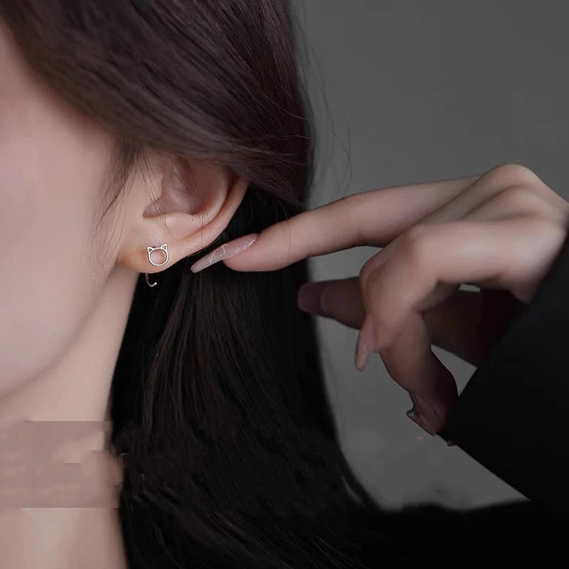Avenneth Fashions, Simple Hollow Cute Cat Stud Earrings