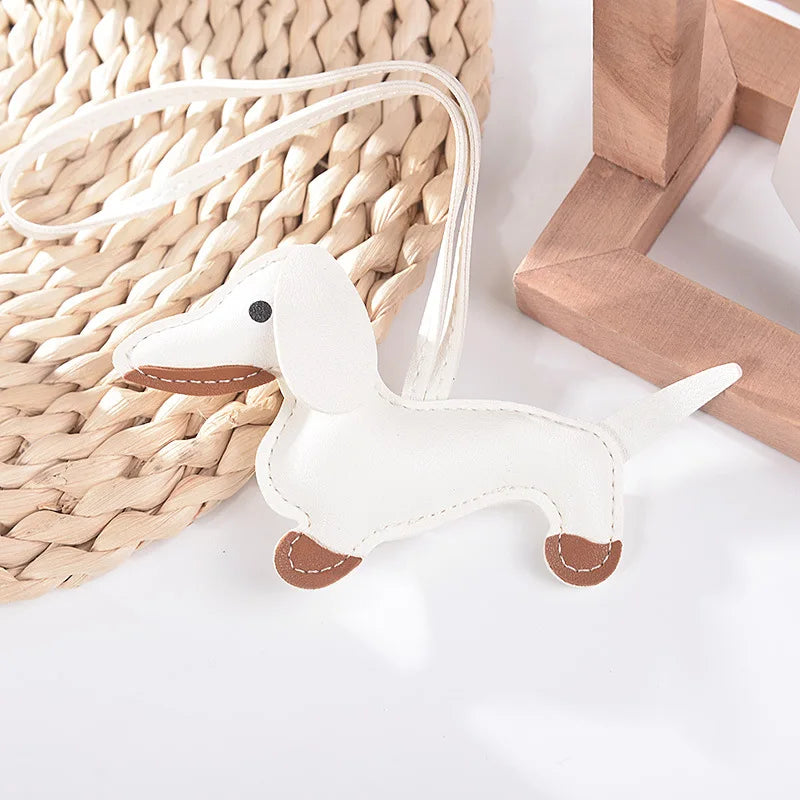 Dachshund Dog Leather Keychain