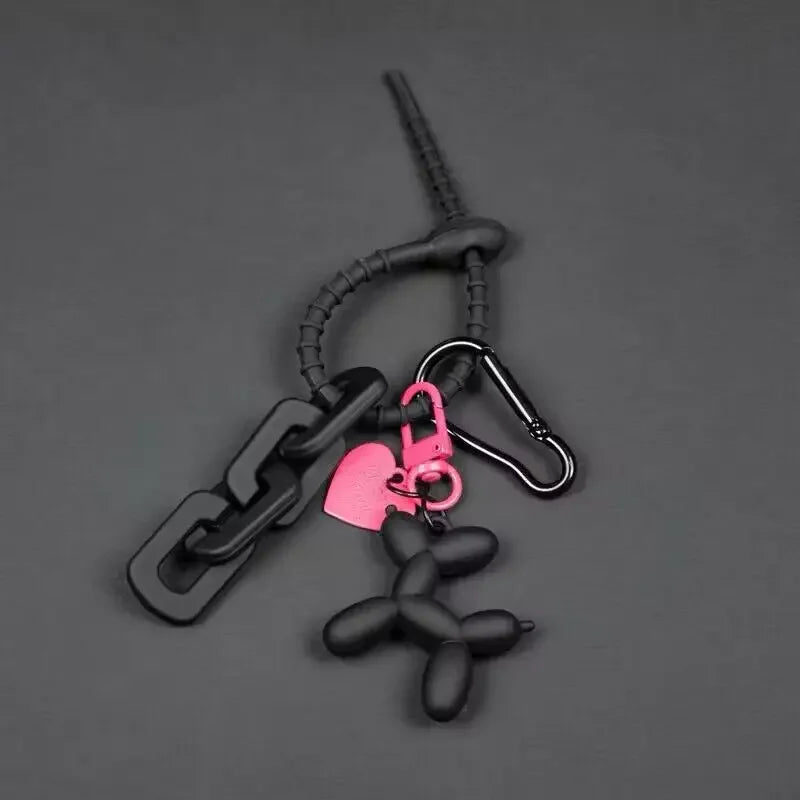 Cute, Cartoon Black Balloon Dog Keychain for Girls