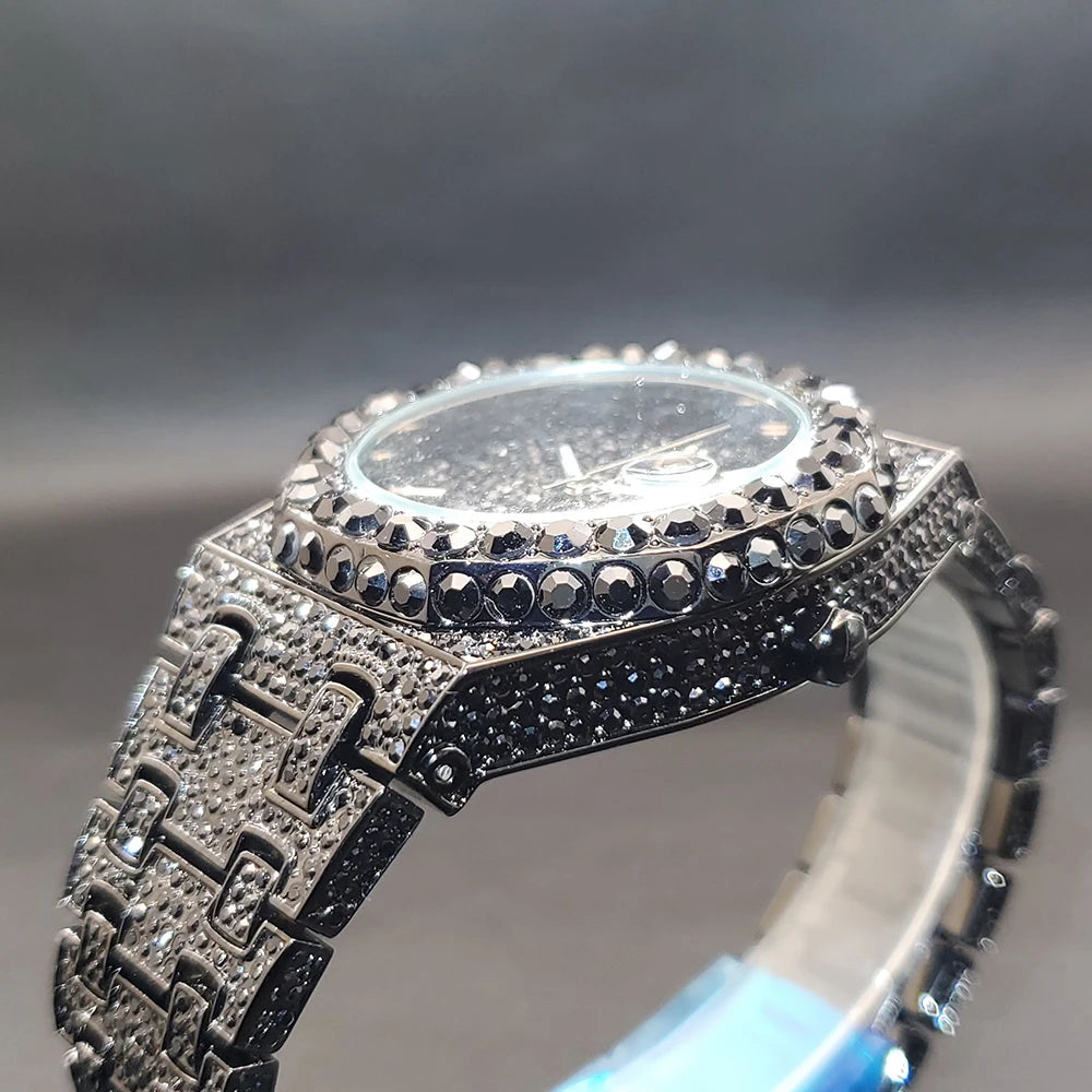 Octagonal Case Luxury Cubic Zirconia Men's Watch, By UNIGUET