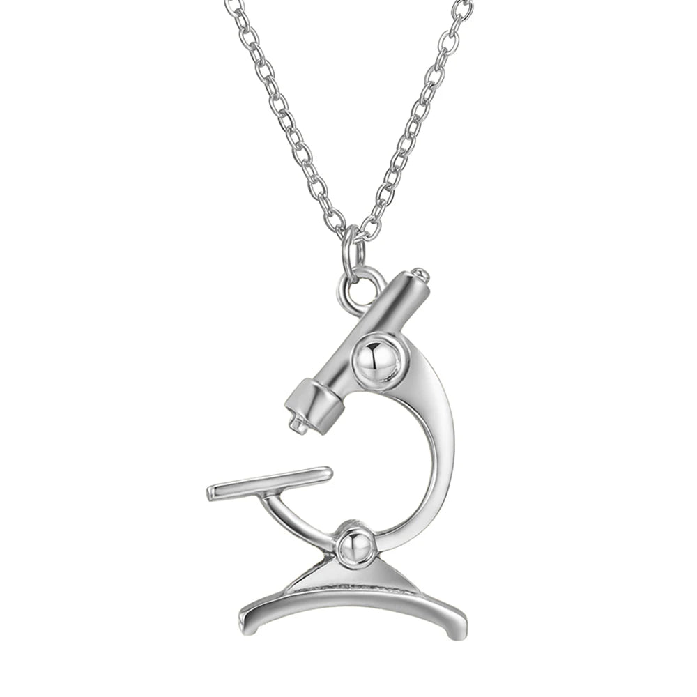 Classic Lab Microscope Pendant Necklace
