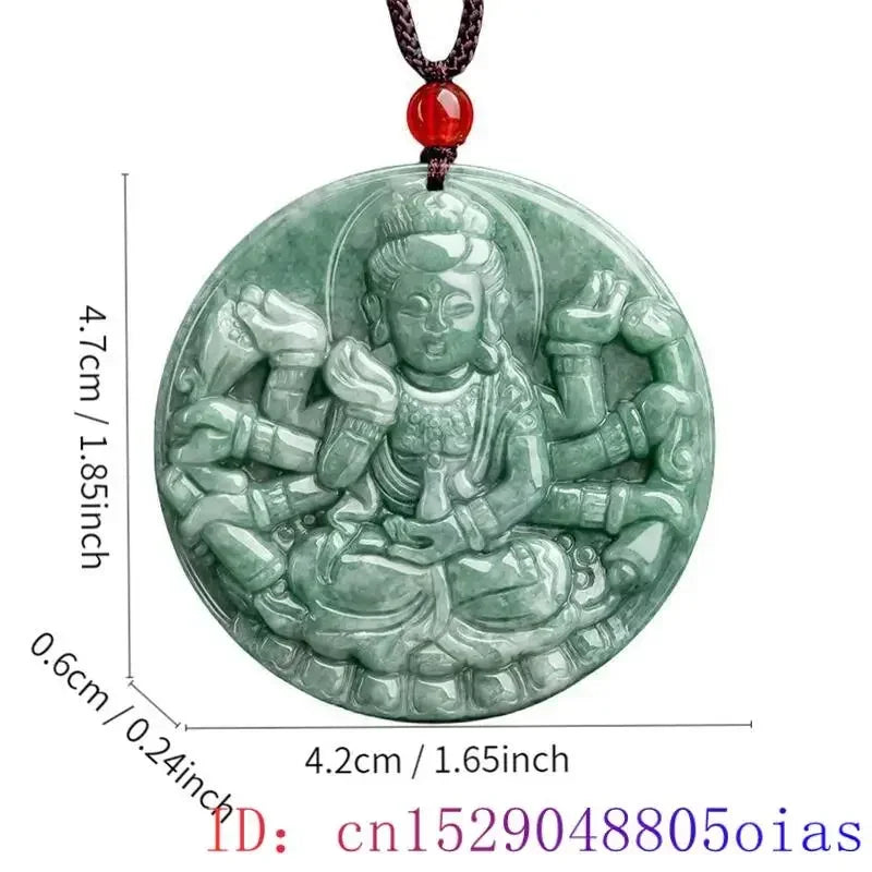 Green Burmese, Jade Amulet Necklace… Fine Jewelry Carved Gemstone, By MC