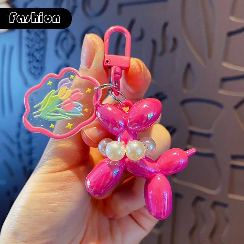 Cute, Acrylic Cartoon Balloon, Dog Keychains For Women
