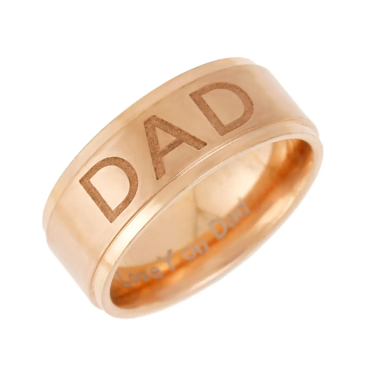 New Fashion, "LOVE YOU DAD” Stainless Steel Engraved Dad Ring, Great Father's Day Gift