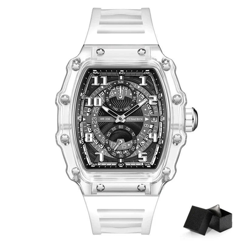 Unique, Blue, Fashion, Men's Waterproof, Outdoor, Sports, Military Watch For Men,